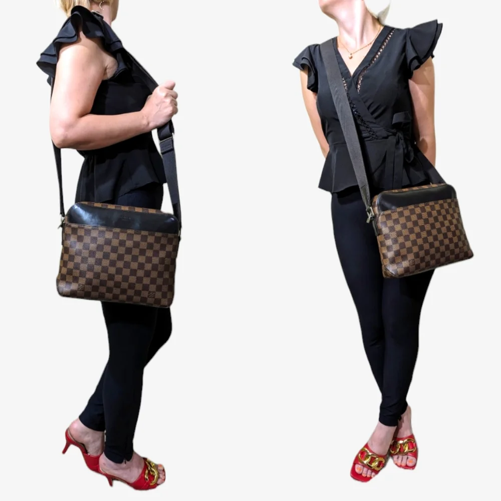 ✨️💎Authentic Louis Vuitton jake messenger pm Damier crossbody bag pochet - Picture 3 of 13